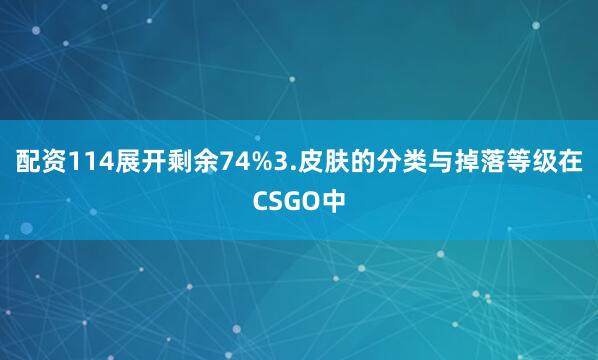 配资114展开剩余74%3.皮肤的分类与掉落等级在CSGO中